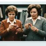 Two women in sweaters examine animal organs, suggesting a scene of haruspicy.