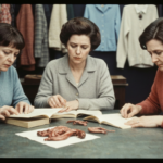 Three women examine animal organs on a table, suggesting haruspicy.