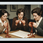 Three women examine animal organs on a table, suggesting haruspicy.