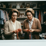 Two women examine animal organs, suggesting a scene related to haruspicy.